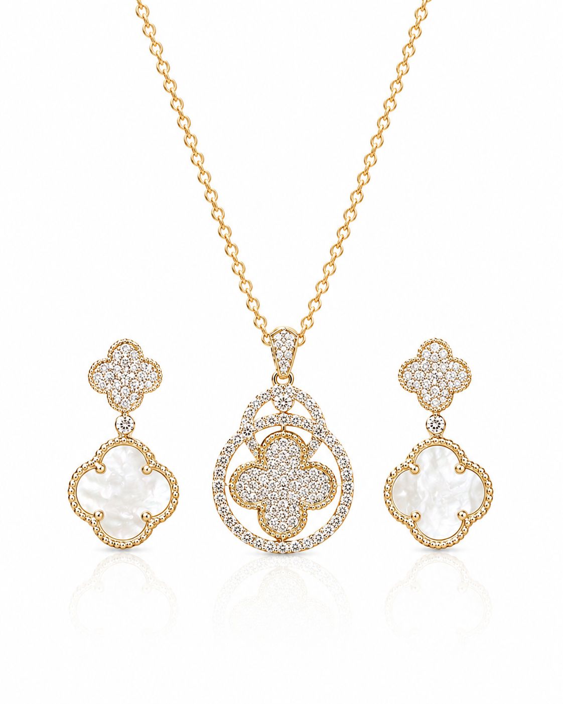 14KT NATURAL DIAMOND PENDANT SET