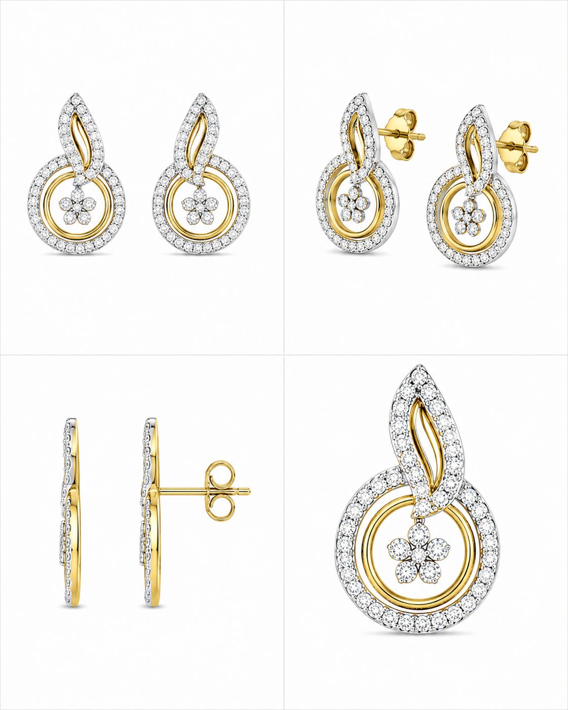 9KT NATURAL DIAMOND EARRING