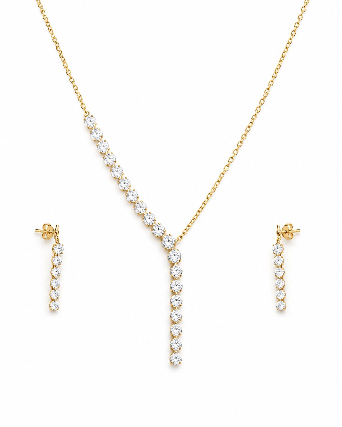 14KT NATURAL DIAMOND PENDANT SET