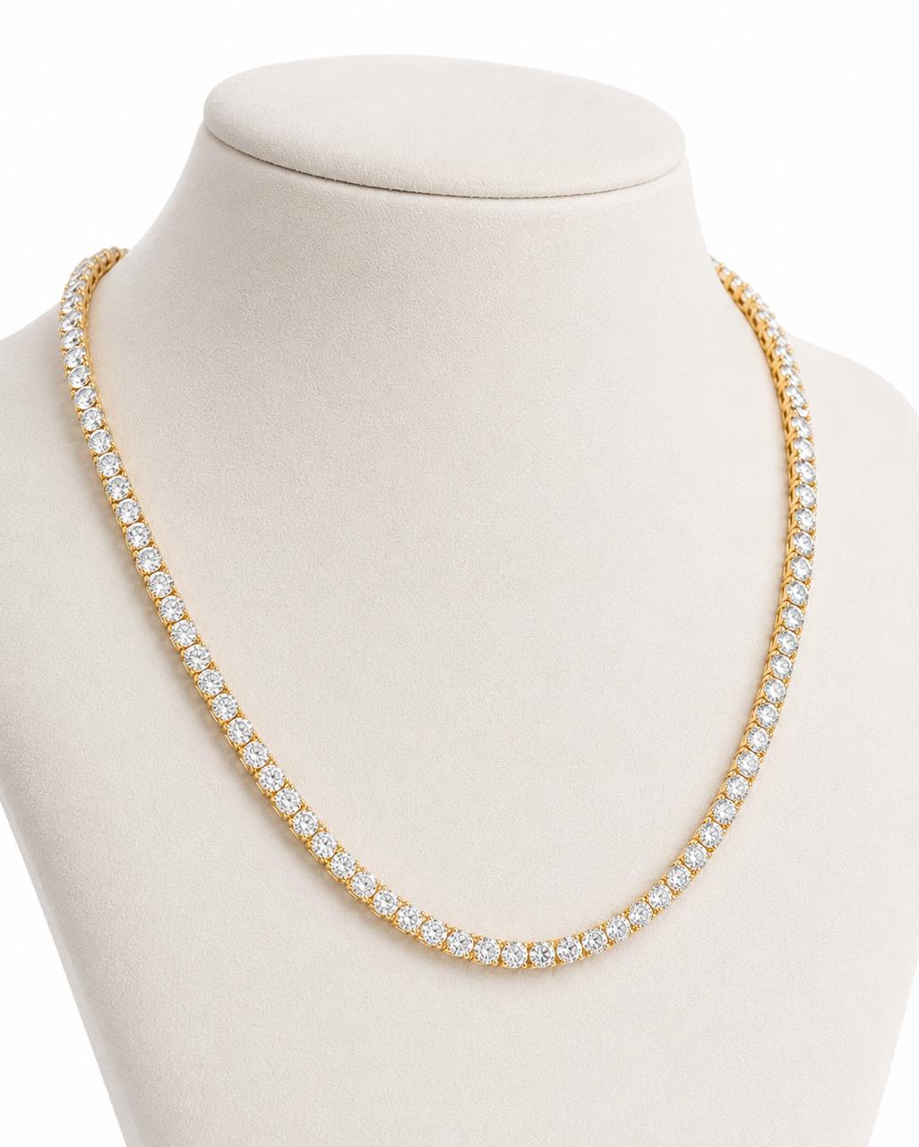 14KT NATURAL DIAMOND TENNIS NECKLACE