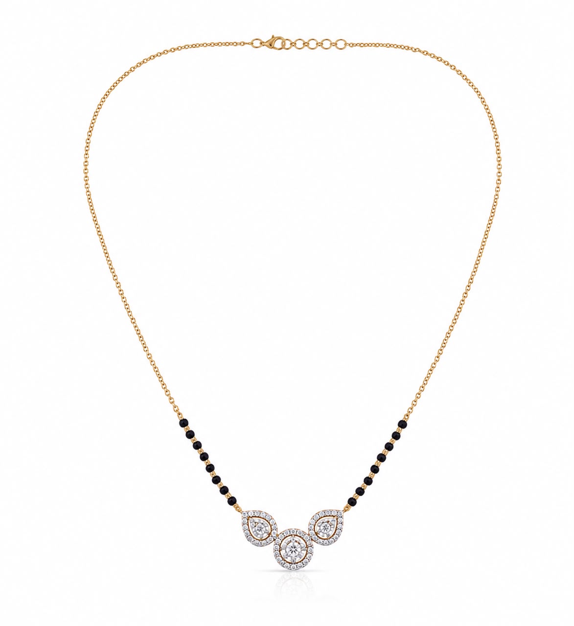 14KT NATURAL DIAMOND MANGALSUTRA