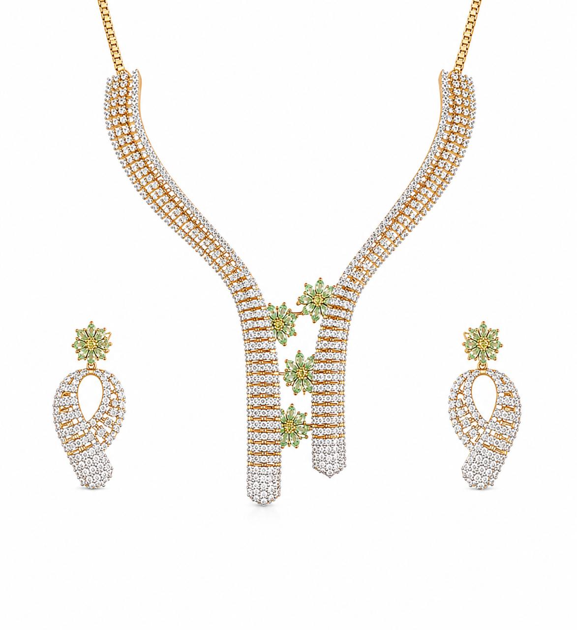 14KT NATURAL DIAMOND PENDANT SET