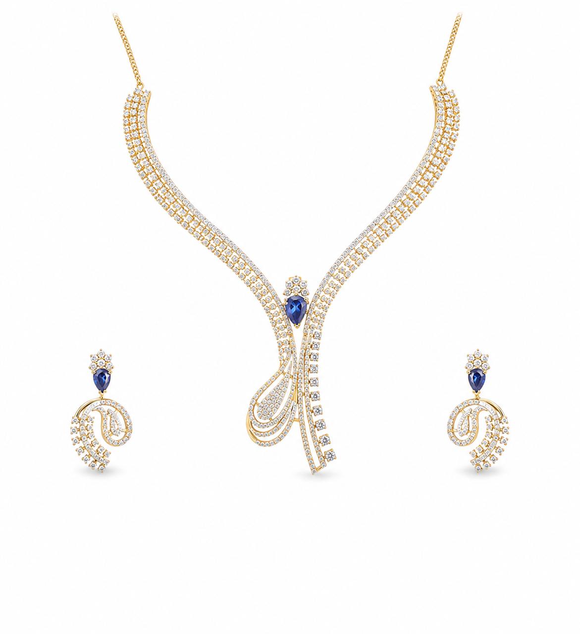 14KT NATURAL DIAMOND PENDANT SET