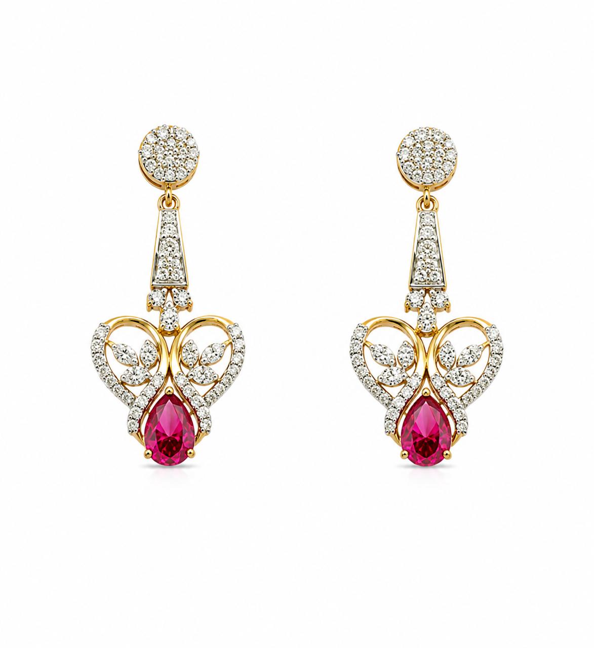 14KT NATURAL DIAMOND EARRING