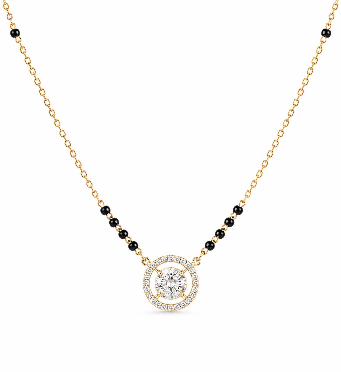 9KT LAB GROWN DIAMOND MANGALSUTRA