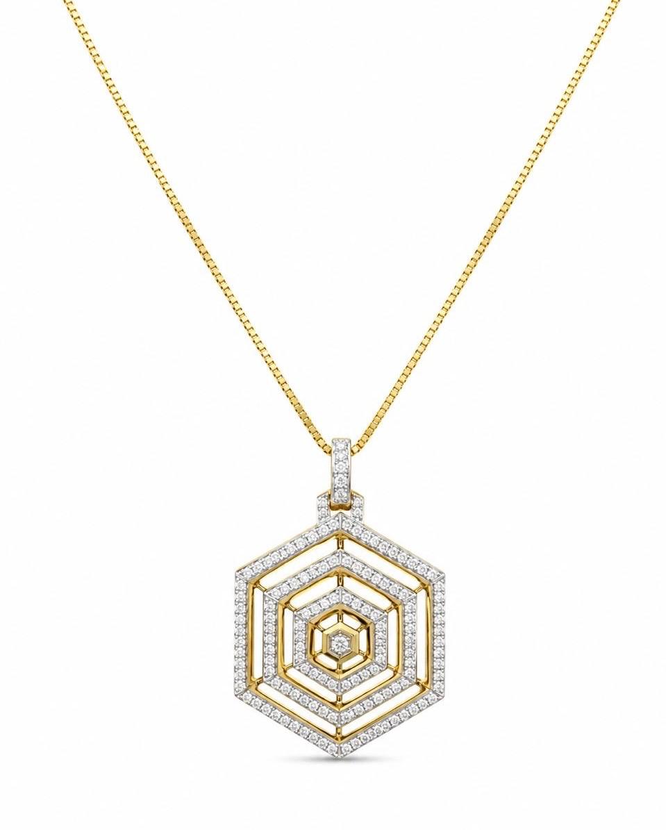 9KT LAB GROWN DIAMOND PENDANT WITH CHAIN