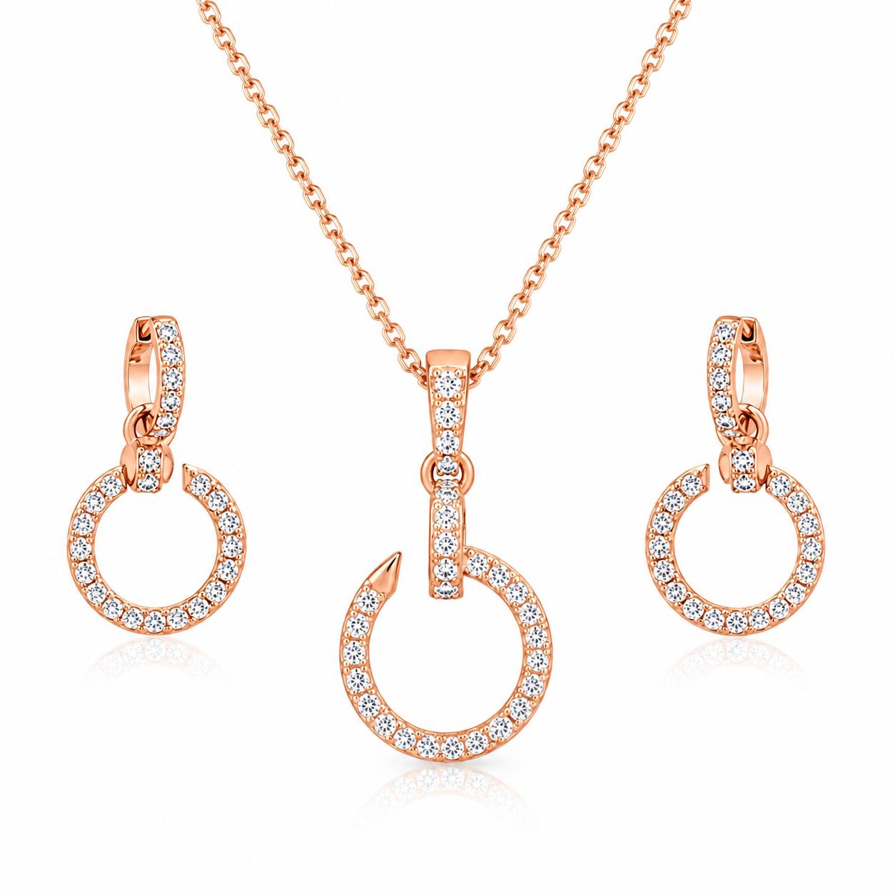 14KT NATURAL DIAMOND PENDANT SET