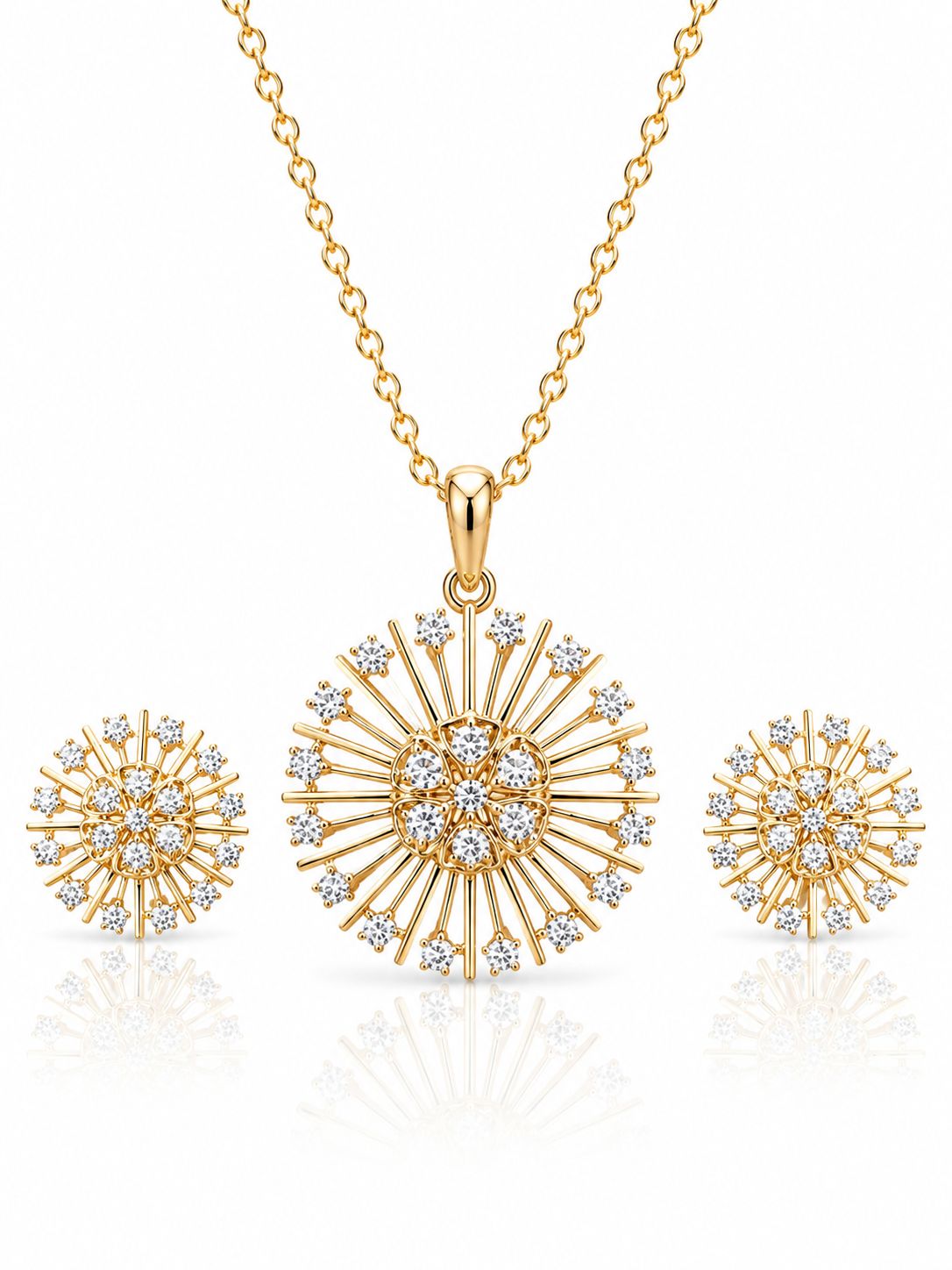 9KT NATURAL DIAMOND PENDANT SET
