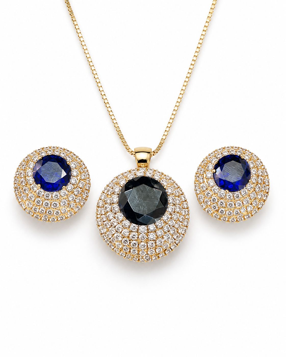 9KT NATURAL DIAMOND PENDANT SET