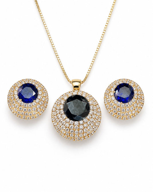 9KT NATURAL DIAMOND PENDANT SET