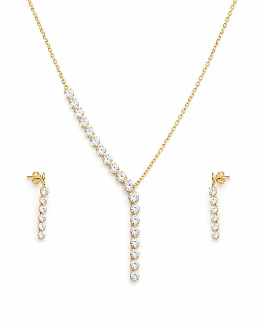 14KT NATURAL DIAMOND PENDANT SET