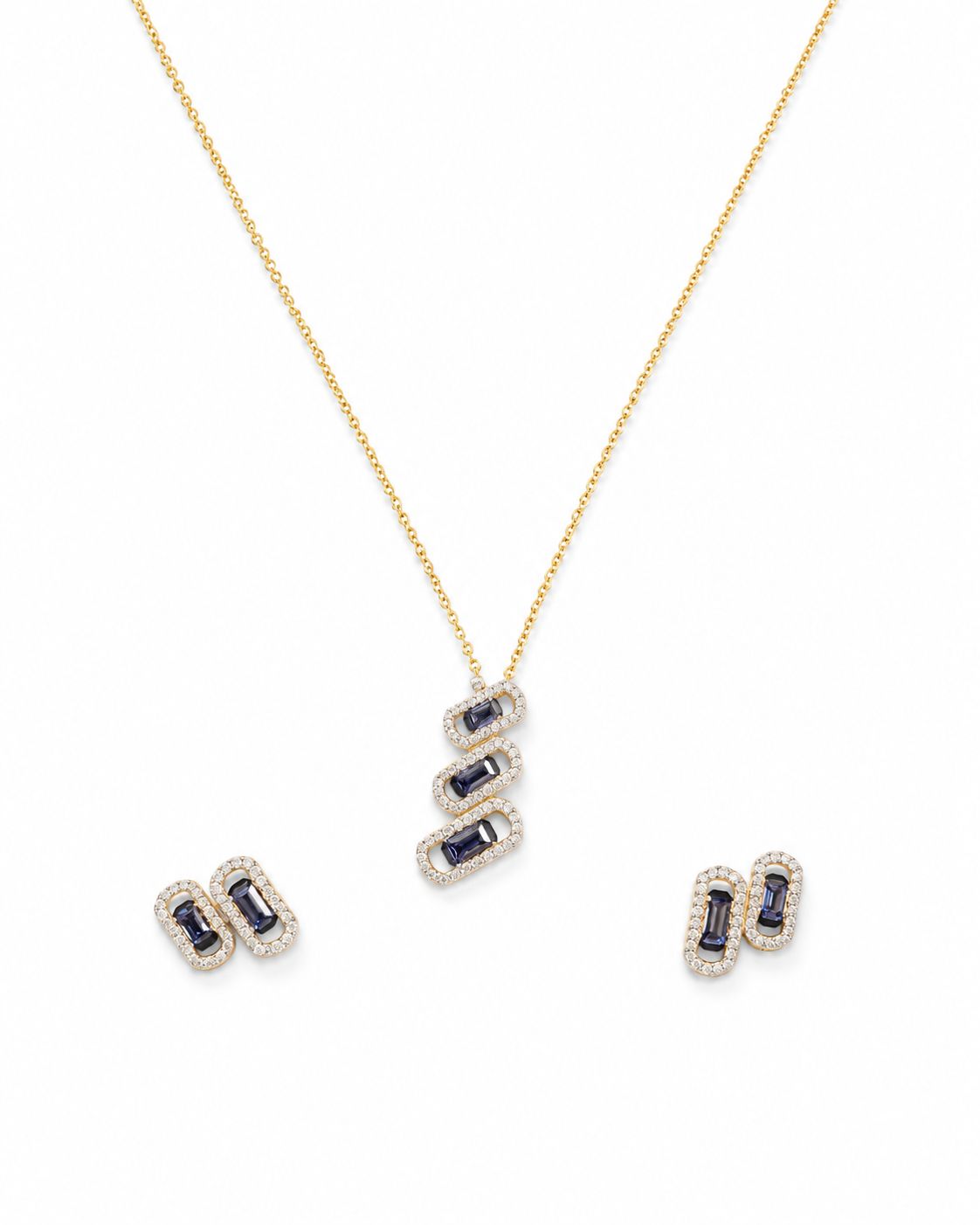 14KT NATURAL DIAMOND PENDANT SET