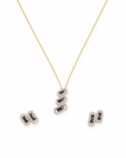 14KT NATURAL DIAMOND PENDANT SET