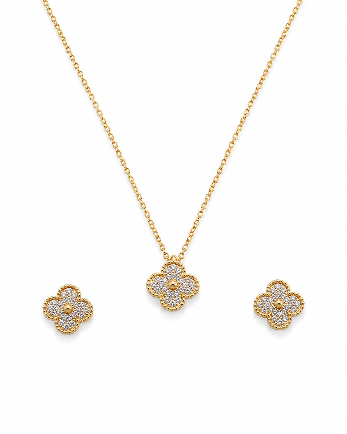 14KT NATURAL DIAMOND PENDANT SET
