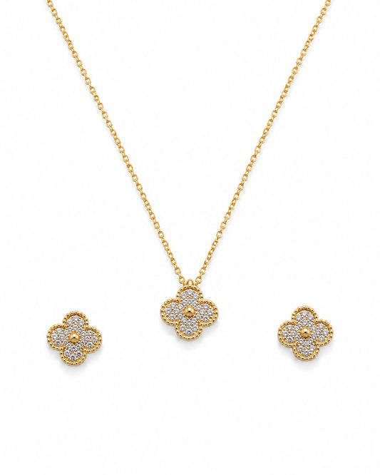 14KT NATURAL DIAMOND PENDANT SET
