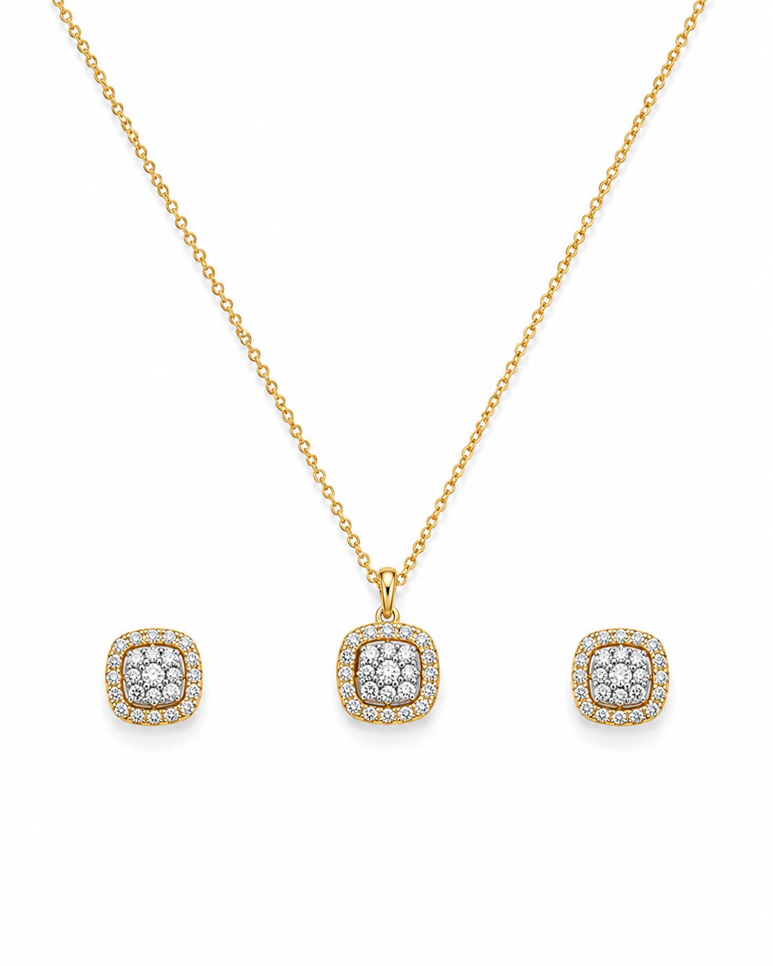 14KT NATURAL DIAMOND PENDANT SET
