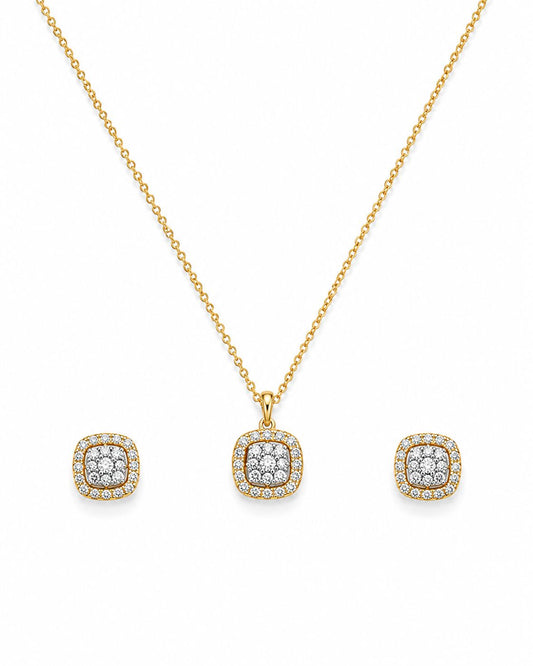 14KT NATURAL DIAMOND PENDANT SET