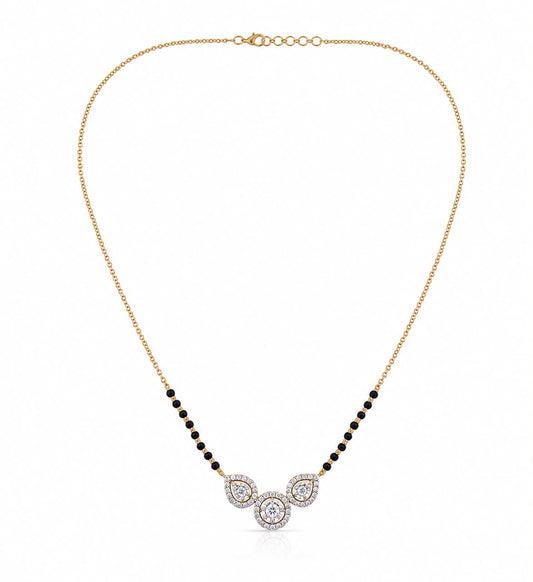 14KT NATURAL DIAMOND MANGALSUTRA