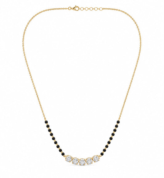 14KT NATURAL DIAMOND MANGALSUTRA