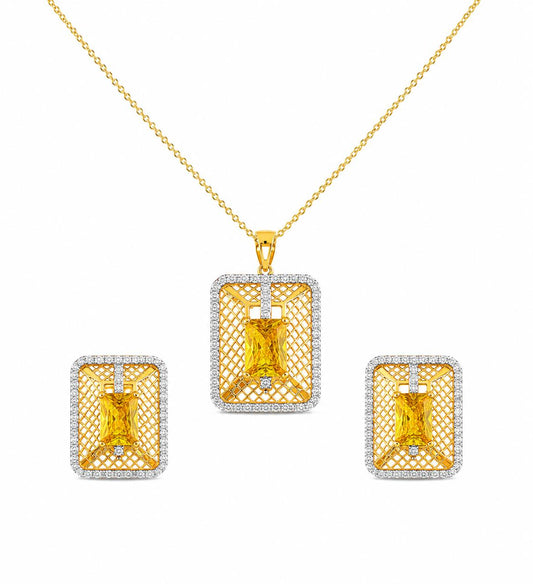9KT LAB GROWN DIAMOND PENDANT SET