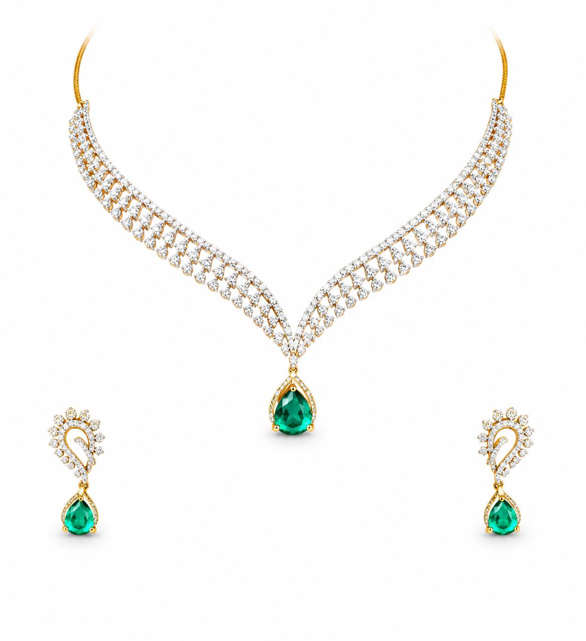 14KT NATURAL DIAMOND PENDANT SET