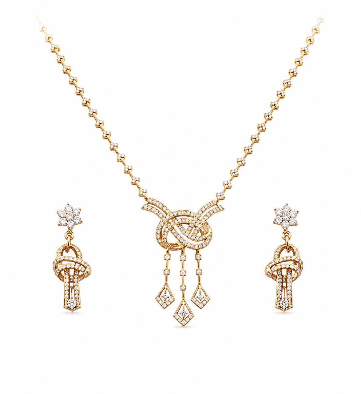14KT NATURAL DIAMOND PENDANT SET