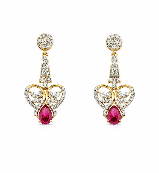 14KT NATURAL DIAMOND EARRING