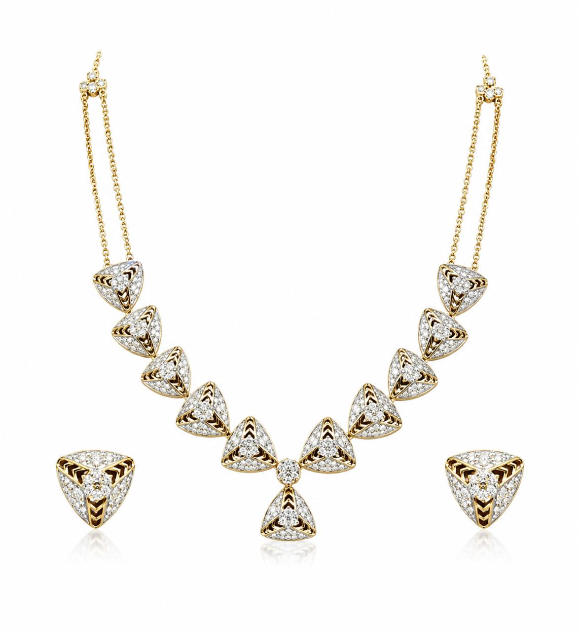 14KT NATURAL DIAMOND PENDANT SET
