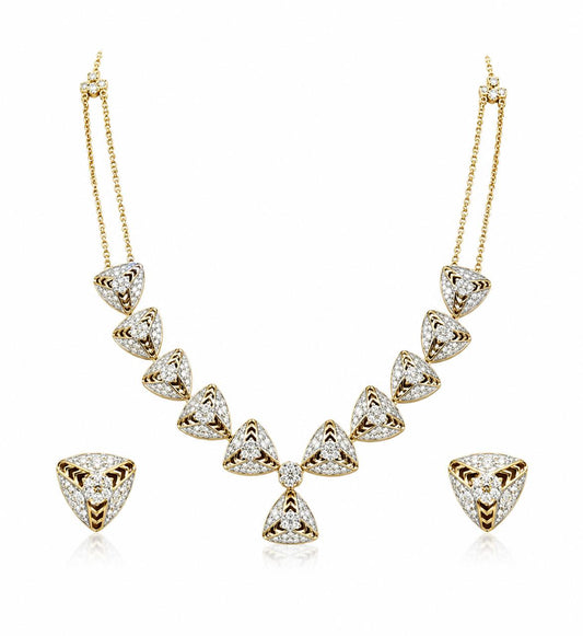 14KT NATURAL DIAMOND PENDANT SET