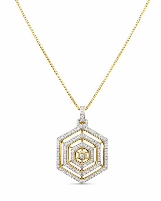 9KT LAB GROWN DIAMOND PENDANT WITH CHAIN