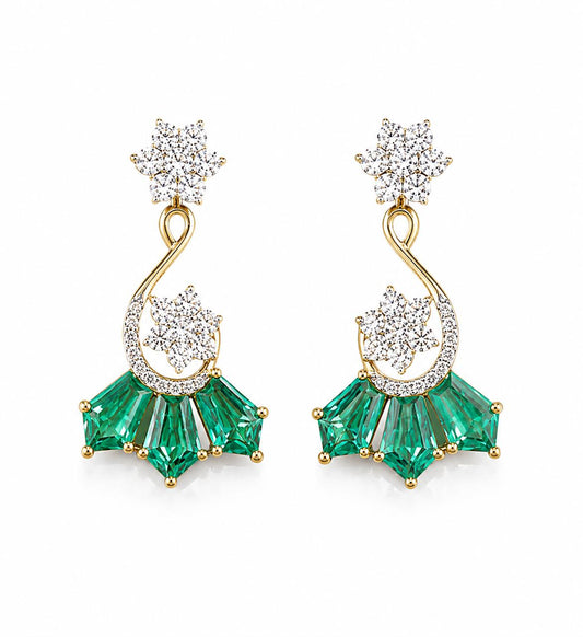 14KT NATURAL DIAMOND EARRING