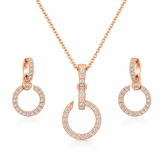 14KT NATURAL DIAMOND  PENDANT SET