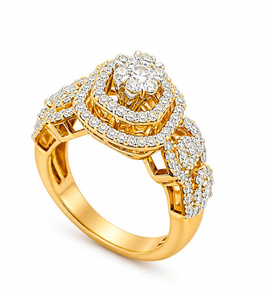 14KT NATURAL DIAMOND RING